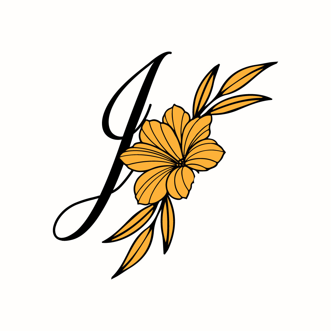 Free J Letter WildFlower Logo preview image.