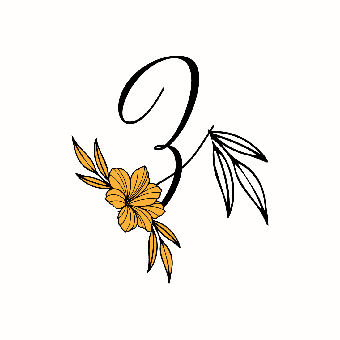 Free Z Letter Classic Flower Logo preview image.