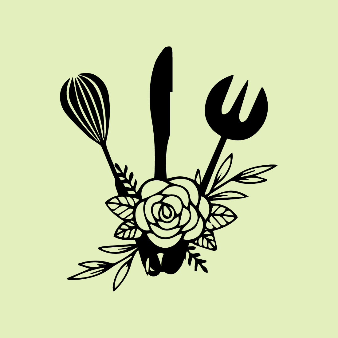 Free resturent flower logo preview image.
