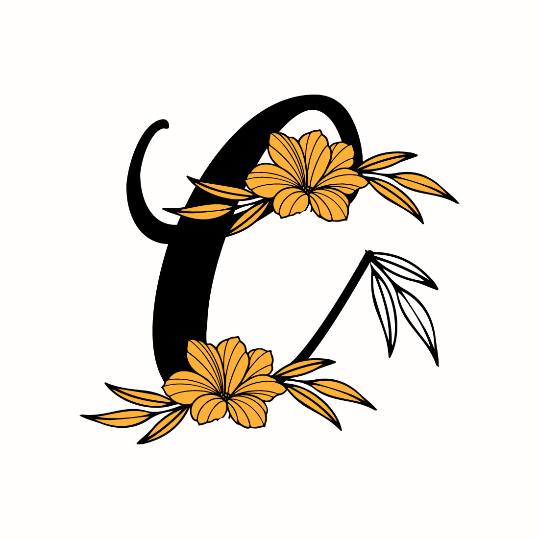 Free C Letter Flower Logo preview image.