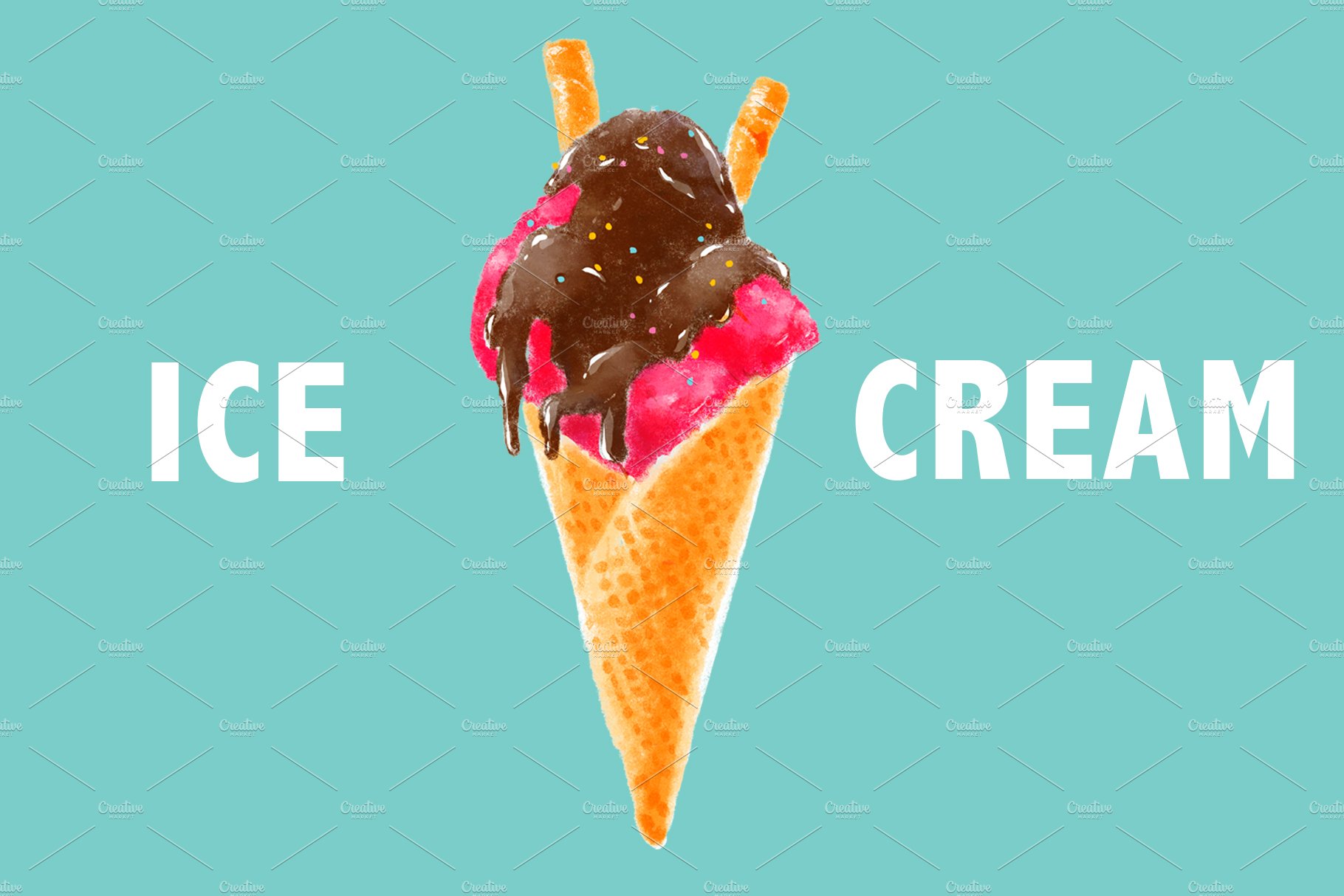 Hand-drawn Ice cream preview image.