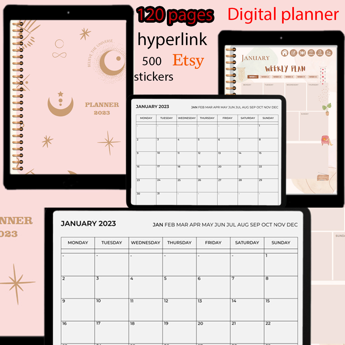 undated digital planner for ipad and android cover image.
