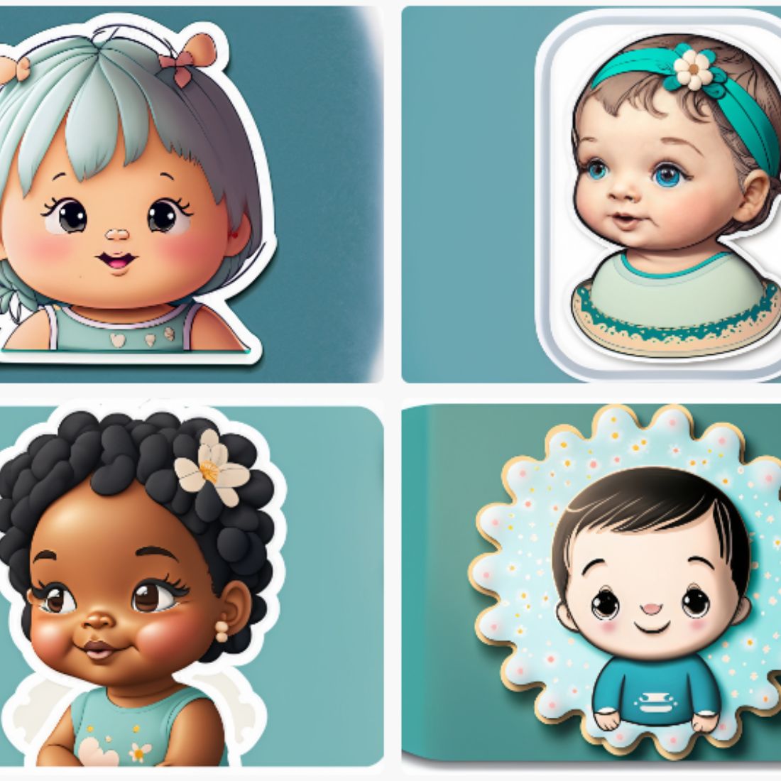 Cute Stickers design prompt for Midjourney cover image.
