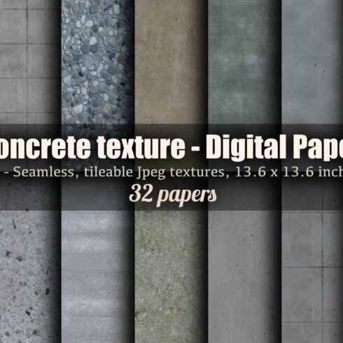 Concrete textured scrapbook papers cover image.