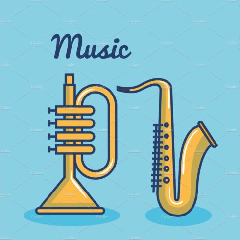 Music instruments design cover image.