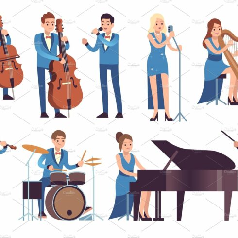 Classic musicians. Singers cover image.