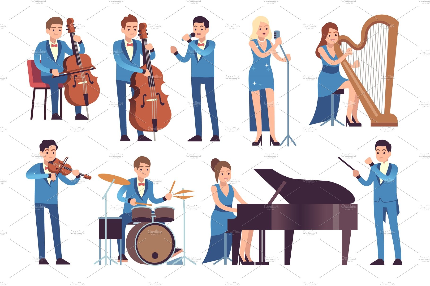 Classic musicians. Singers cover image.