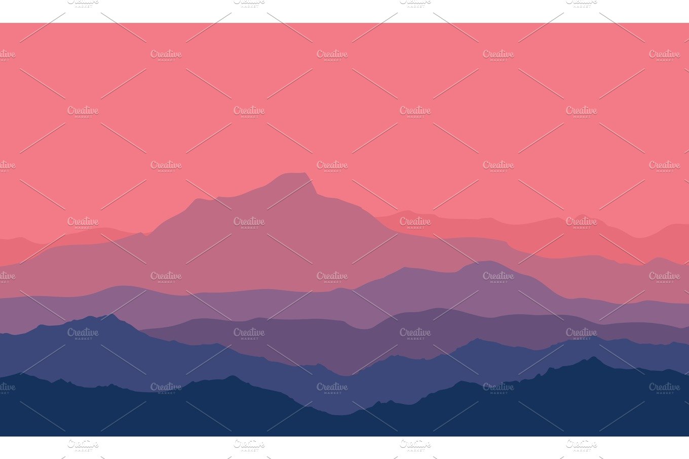 Twilight in the mountains. Vector. cover image.