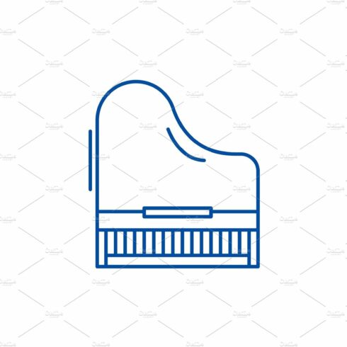 Piano line icon concept. Piano flat cover image.