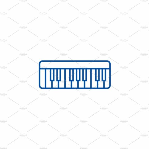 Modern synthesizer line icon concept cover image.