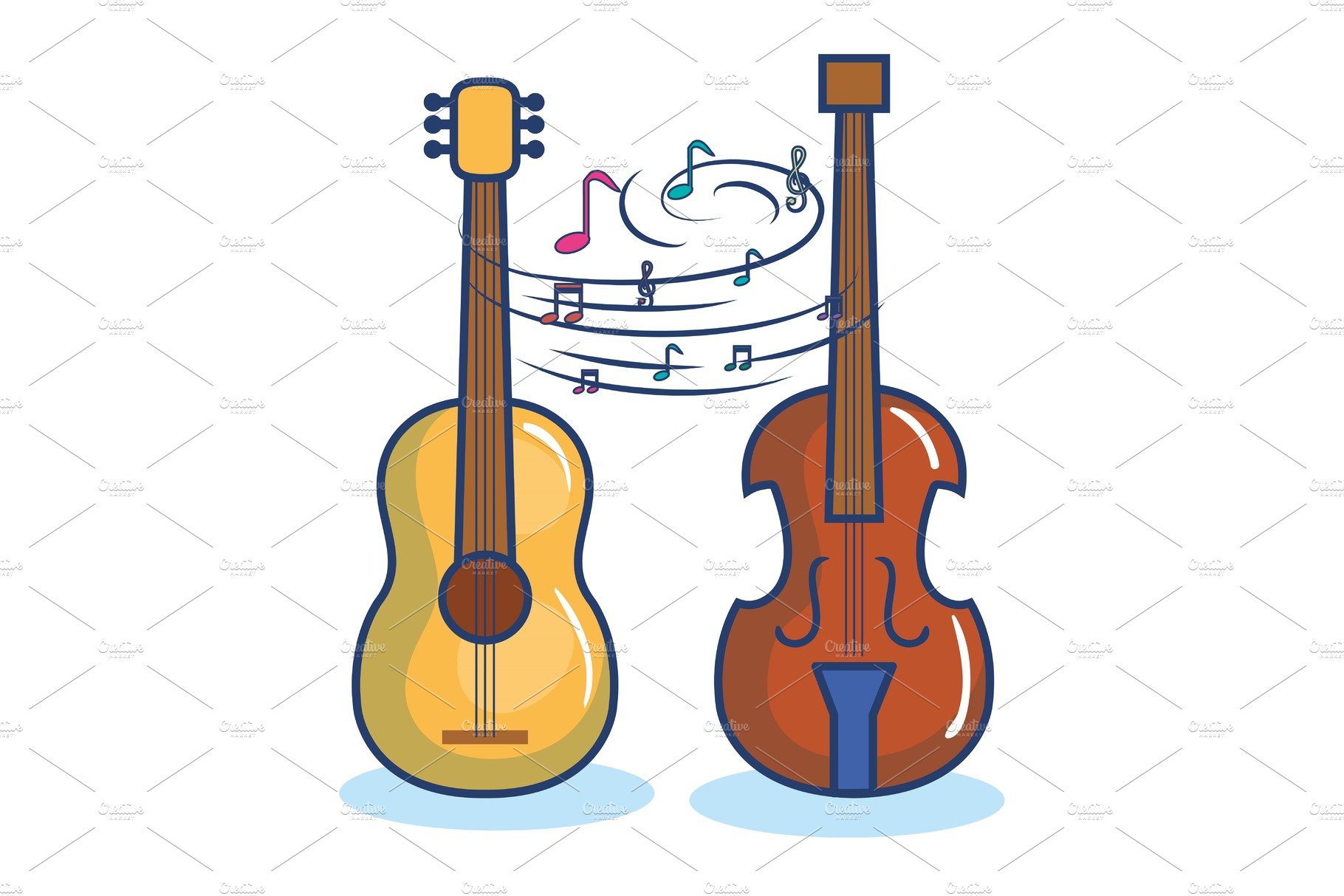 Music instruments design cover image.