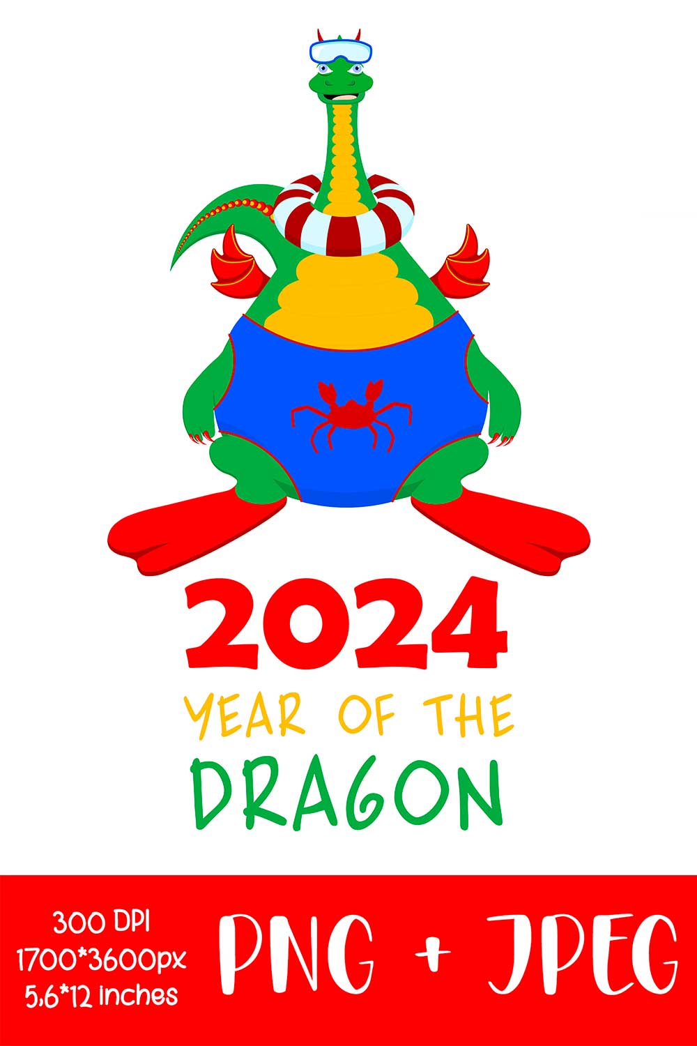 YEAR OF THE DRAGON 2024 Sublimation I PNG DRAGON pinterest preview image.
