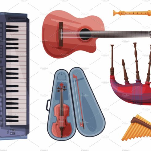 Musical Instruments Set, Harmonica cover image.