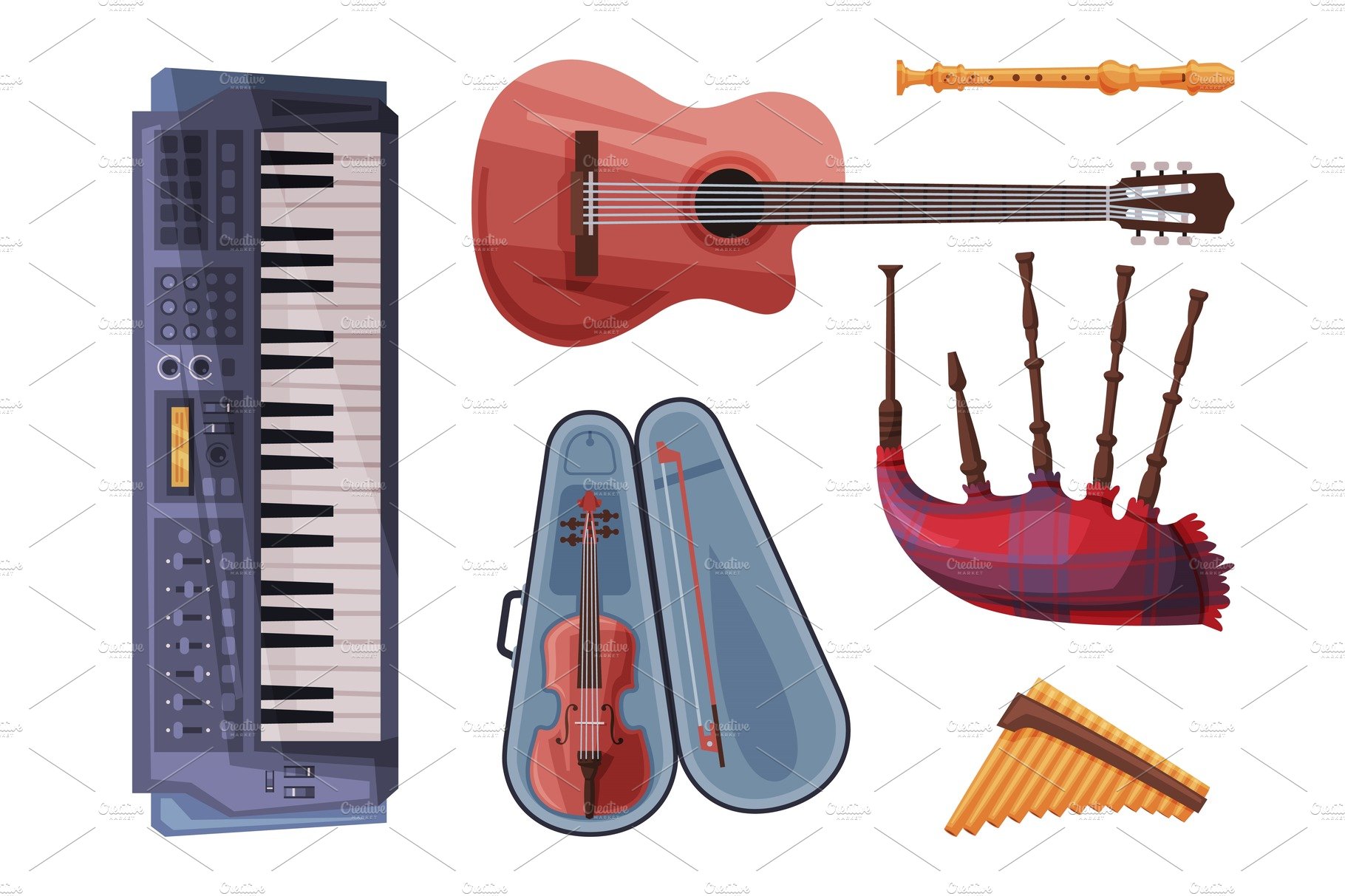 Musical Instruments Set, Harmonica cover image.