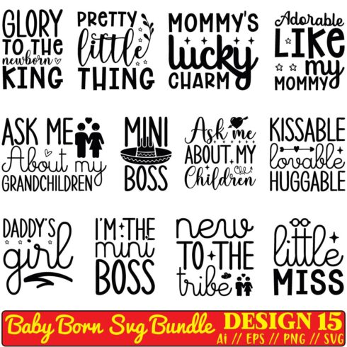 Baby Born SVG Bundle cover image.