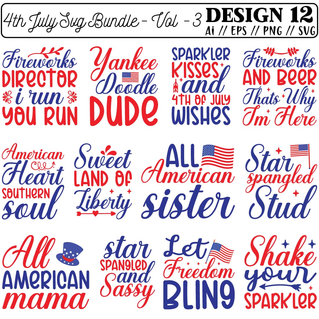 4th July SVG Bundle - Vol - 3 cover image.