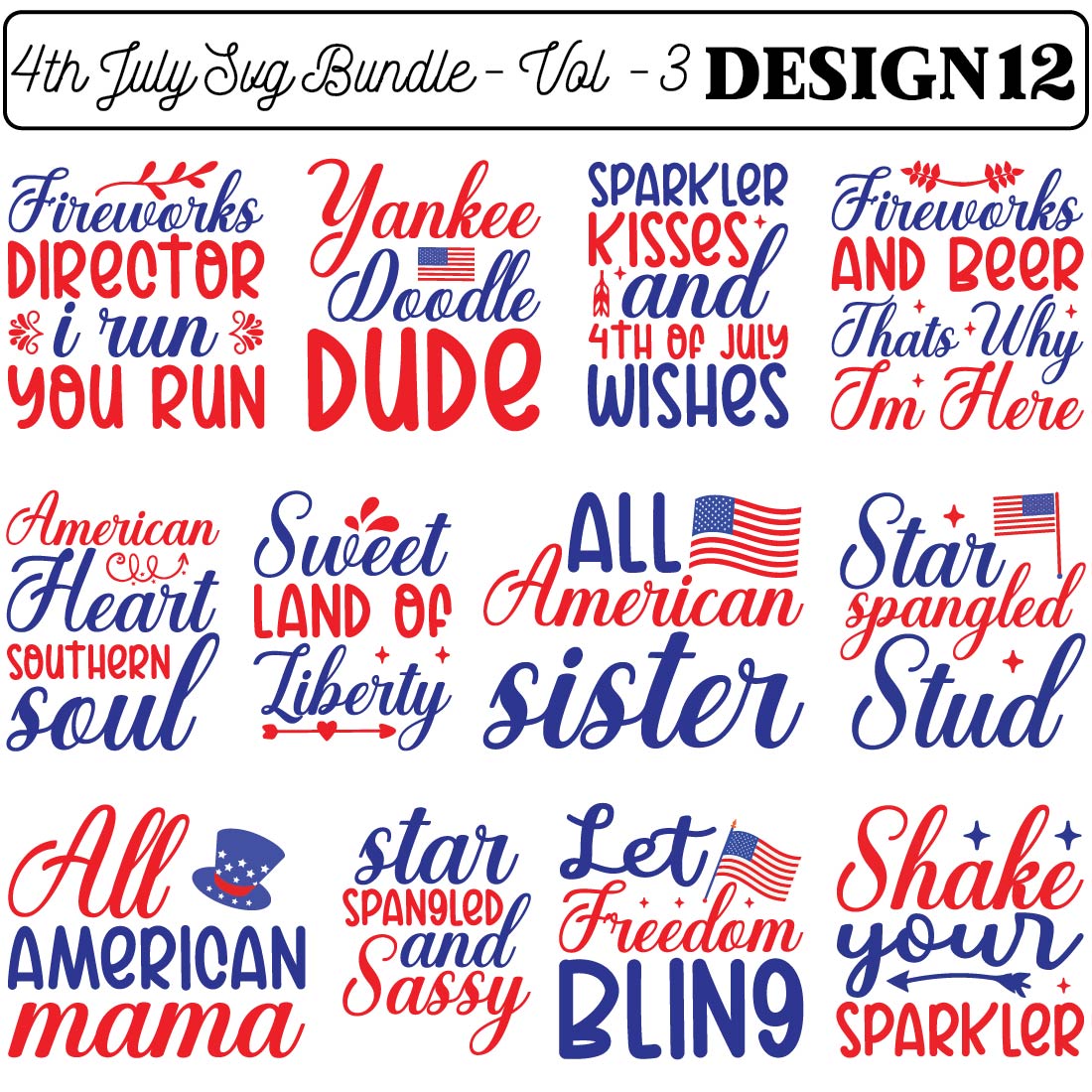 4th July SVG Bundle - Vol - 3 preview image.