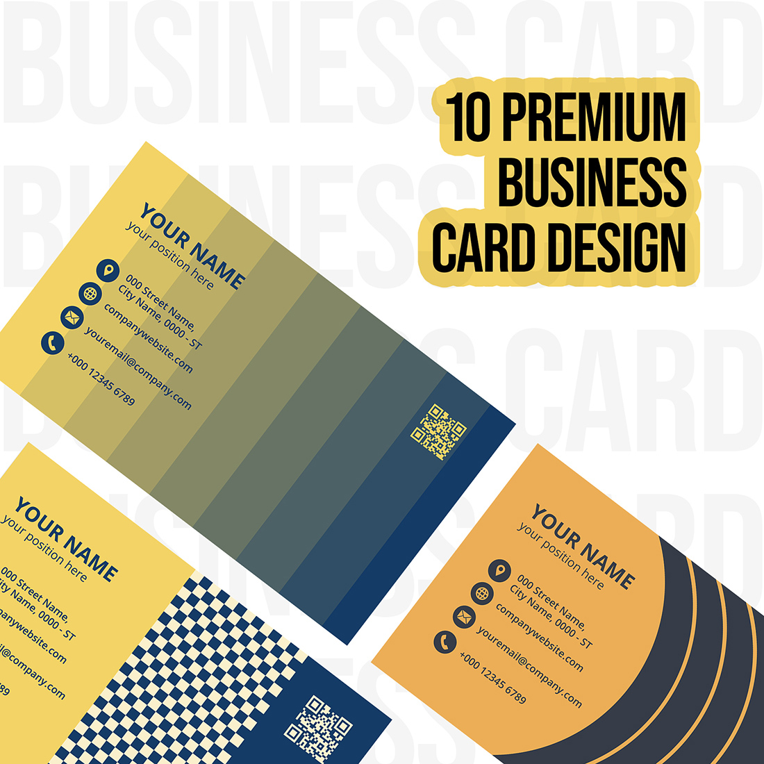 10 Premium Business Cards Master Bundle preview image.