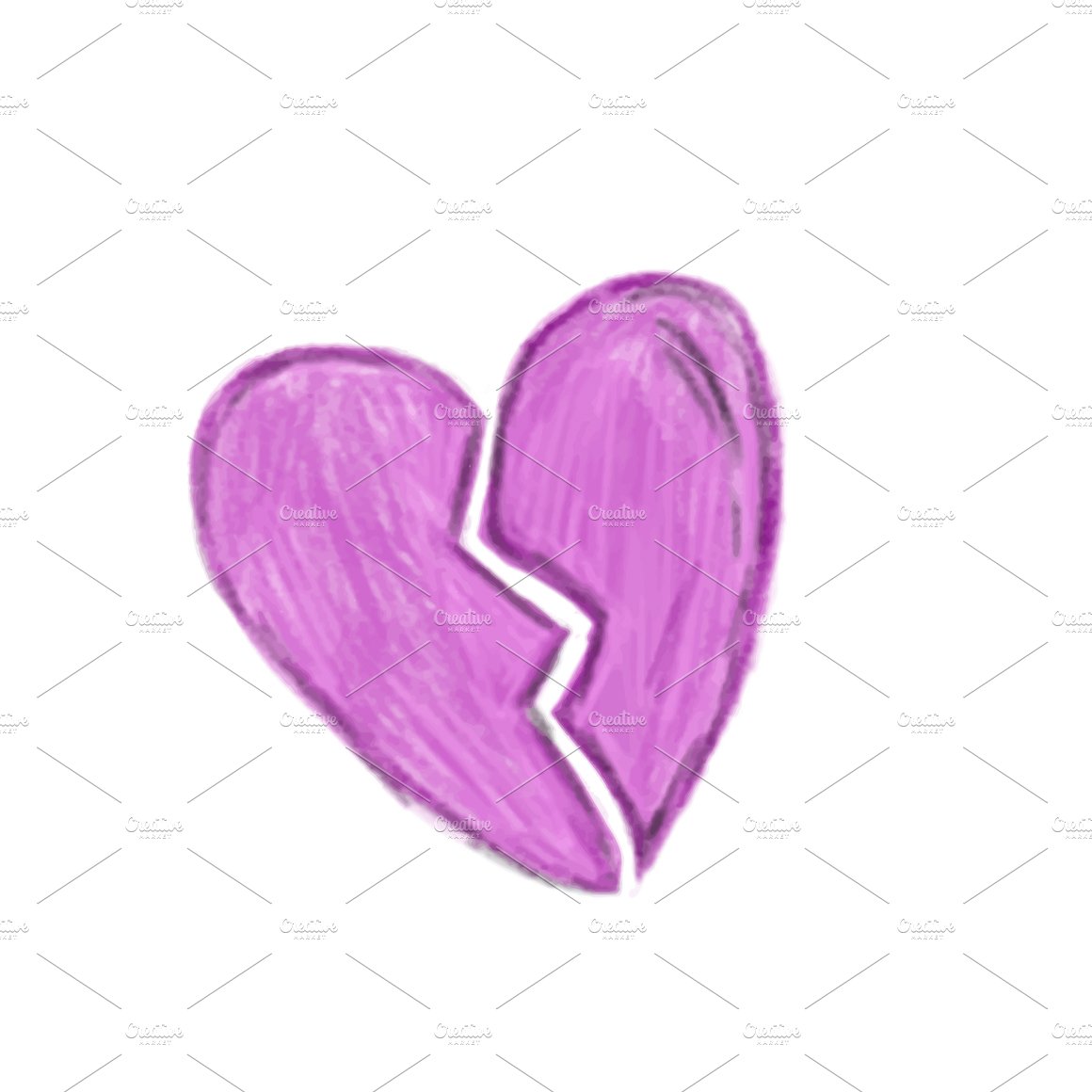 Love Broken Heart Drawing in Illustrator, PDF, JPG, EPS, SVG, PNG -  Download | Template.net