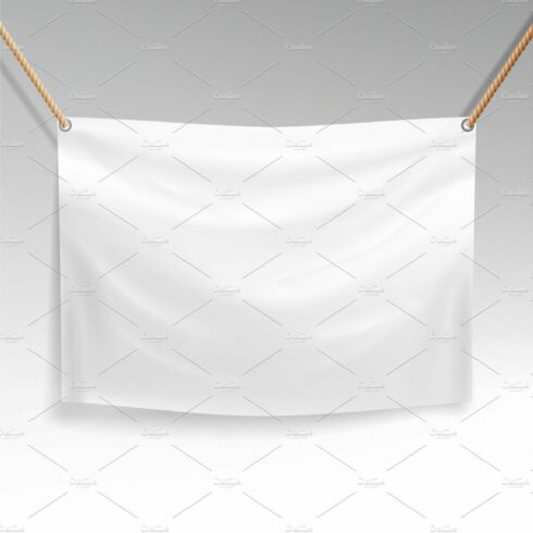 White Banner With Ropes Vector cover image.