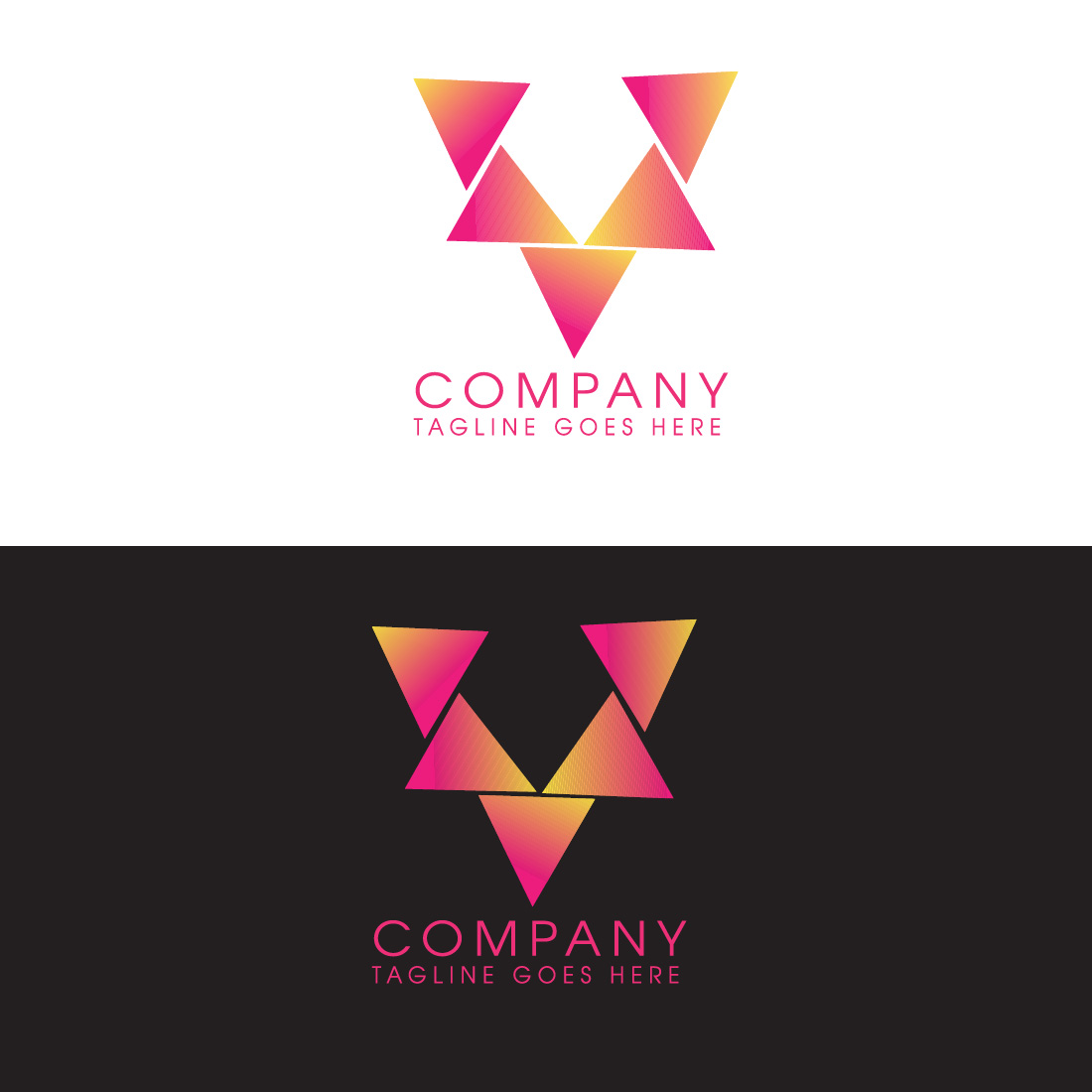 V LETTER AWESOME LOGO DESIGN TEMPLATE preview image.