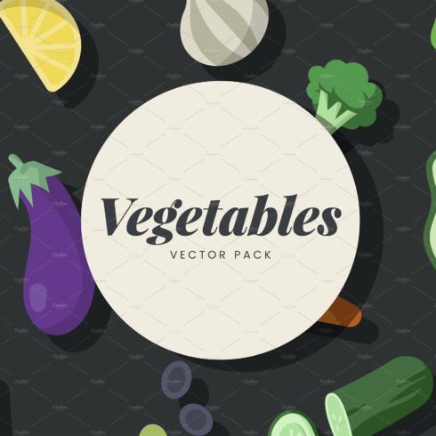 Fresh organic vegetables vector pack cover image.