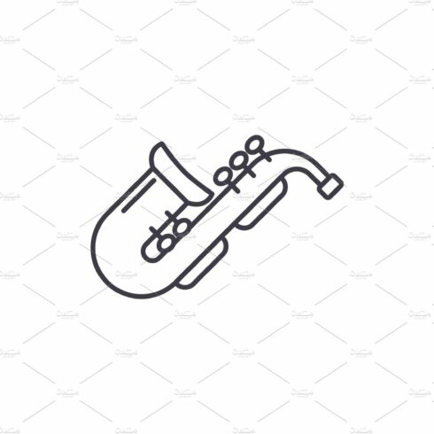 Jazz saxophone line icon concept cover image.