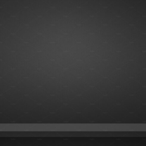 Empty shelf on a black wall. Background template. Vertical backd cover image.