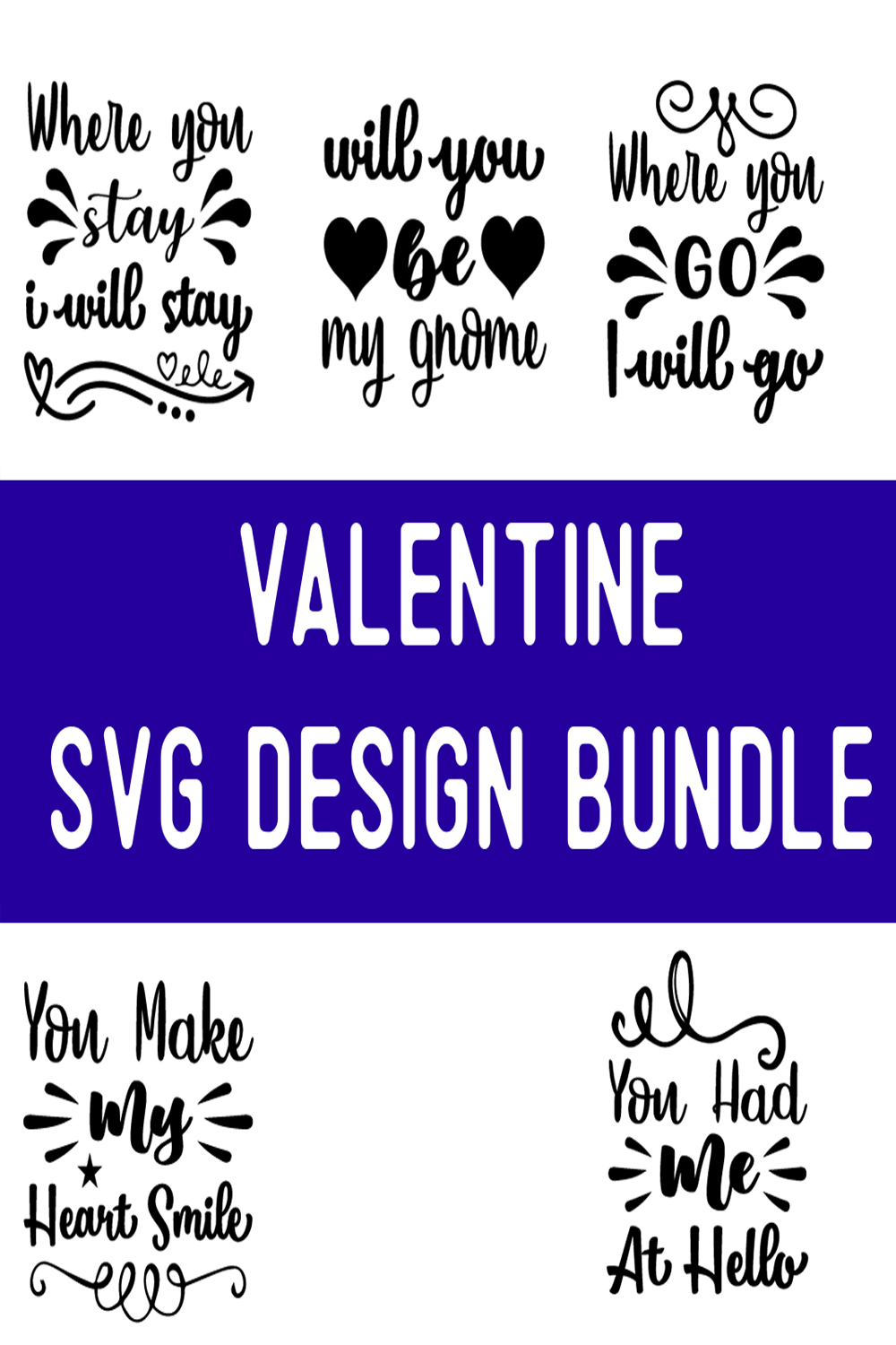 Valentine SVG Design Bundle pinterest preview image.