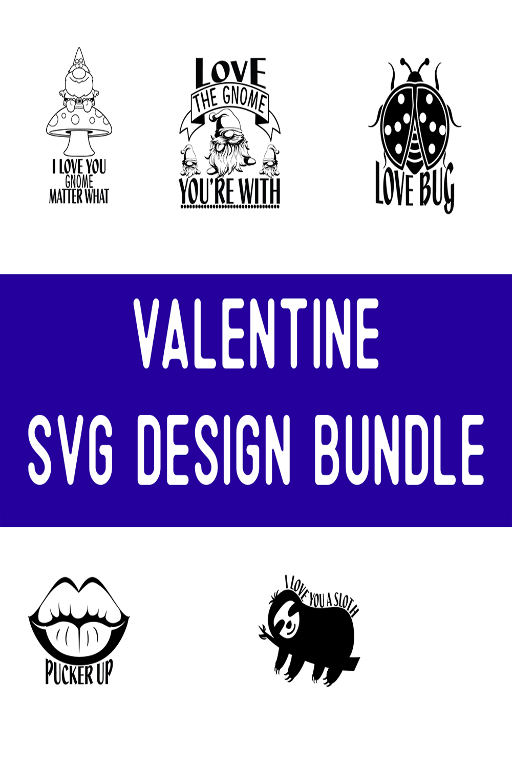 Valentine SVG Design Bundle pinterest preview image.