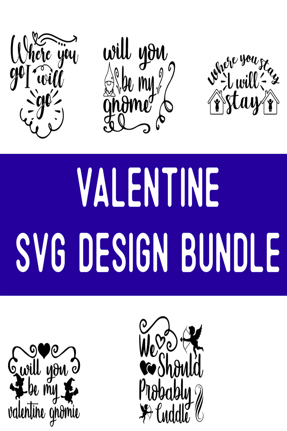 Valentine SVG Design Bundle pinterest preview image.