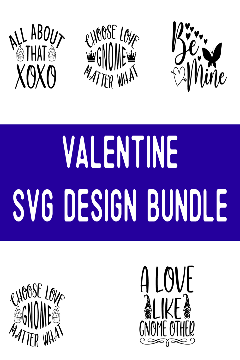 Valentine SVG Design Bundle pinterest preview image.