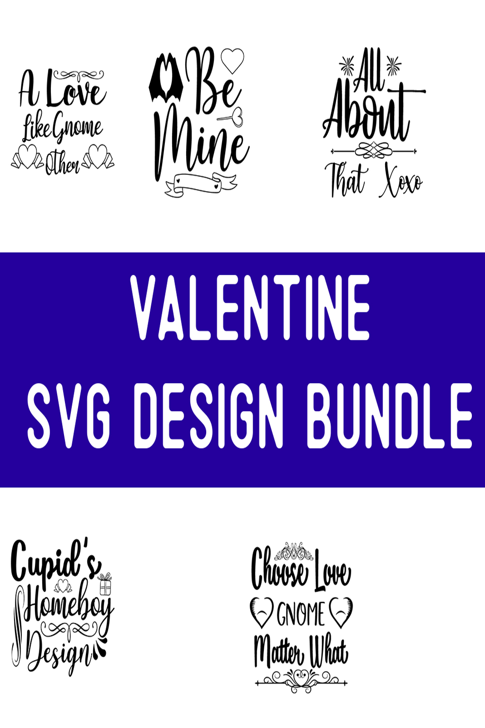 Valentine SVG Design Bundle pinterest preview image.