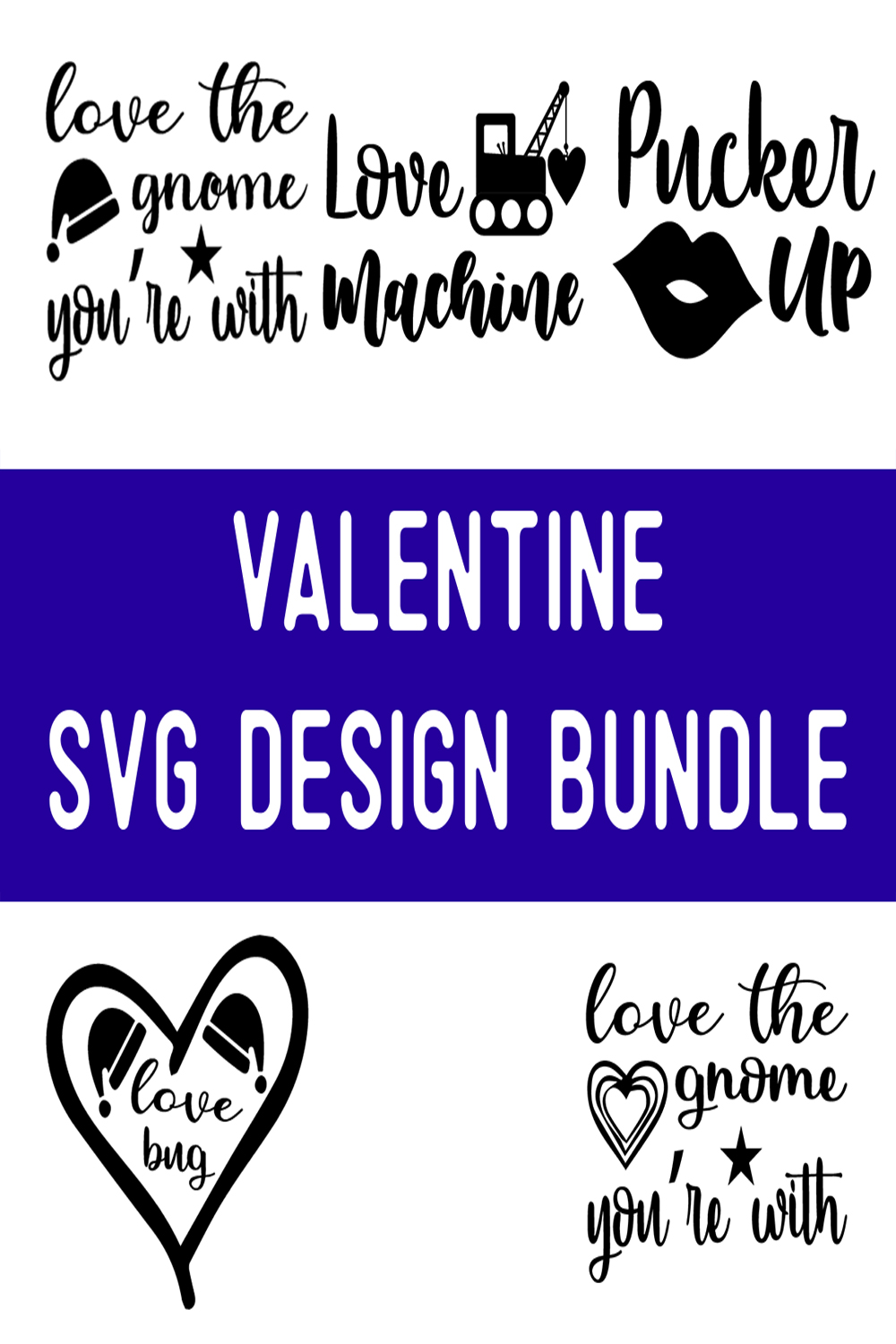 Valentine SVG Design Bundle pinterest preview image.