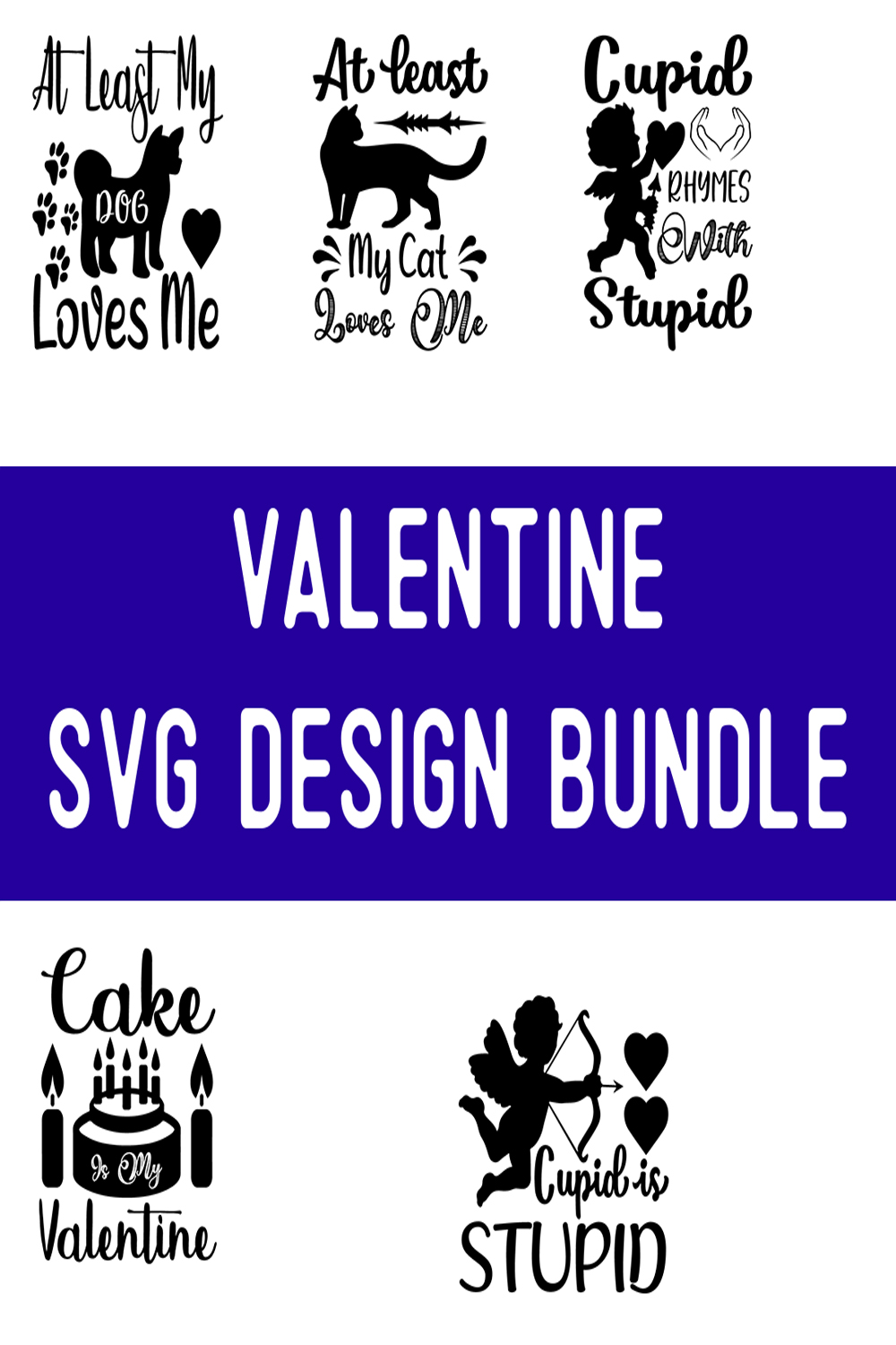 Valentine SVG Design Bundle pinterest preview image.