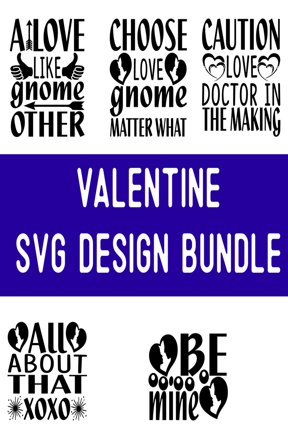 Valentine SVG Design Bundle pinterest preview image.