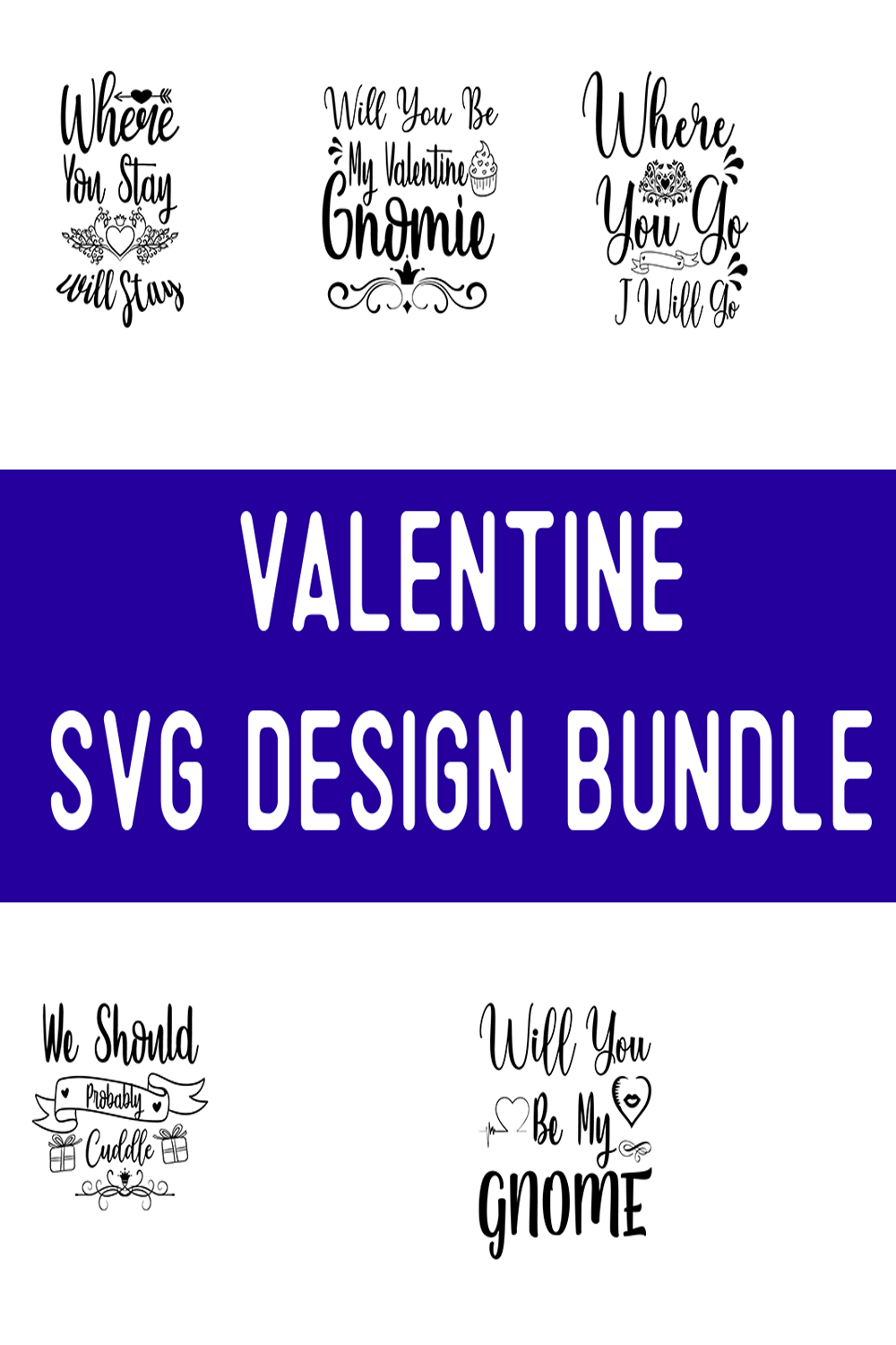 Valentine SVG Design Bundle pinterest preview image.