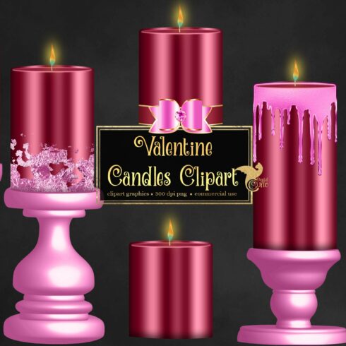 Valentine Candles Clipart cover image.