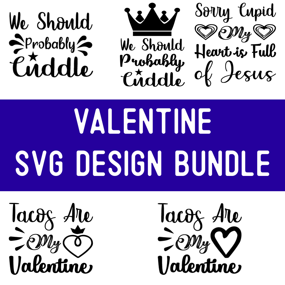 Valentine SVG Design Bundle cover image.