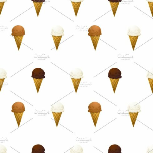Ice cream cone on white pattern cover image.