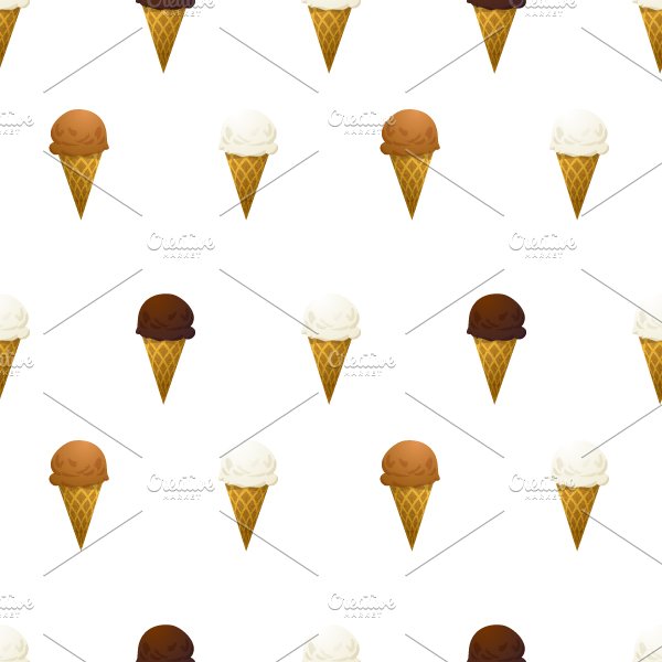Ice cream cone on white pattern cover image.