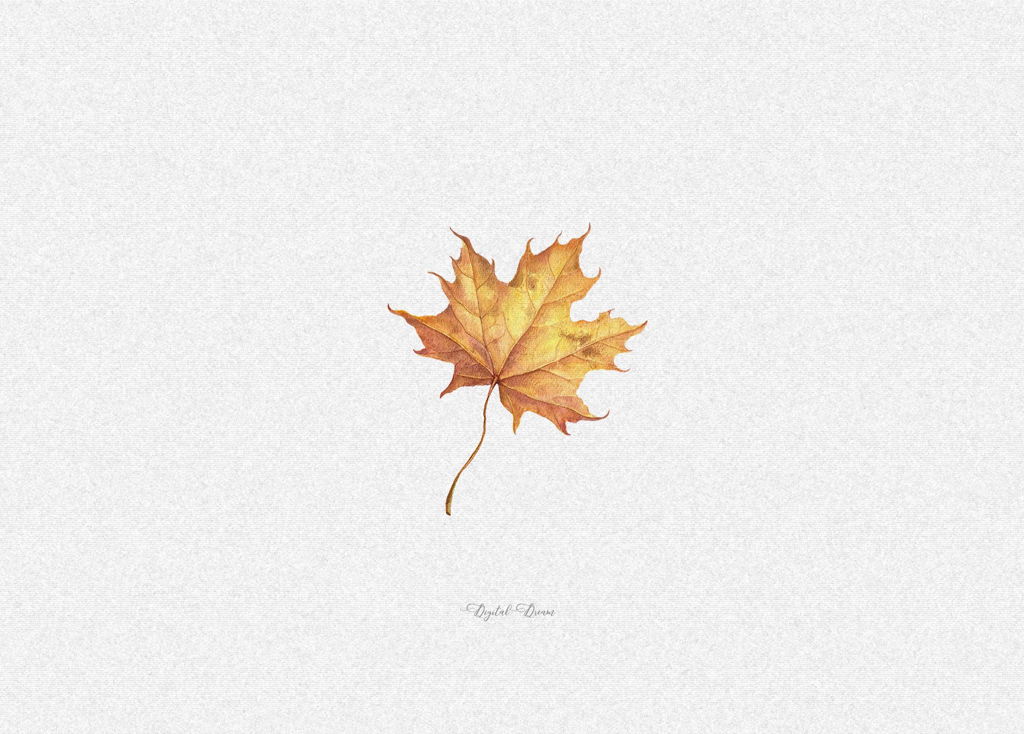 Watercolor fall leaves preview image.