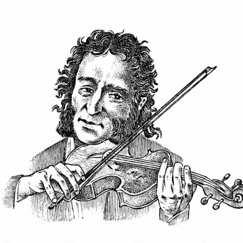 Man plays the violin. Musician cover image.