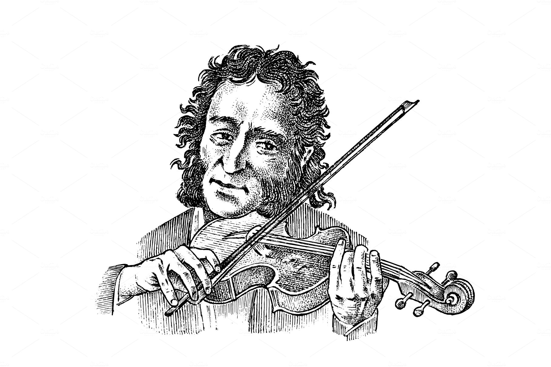 Man plays the violin. Musician cover image.