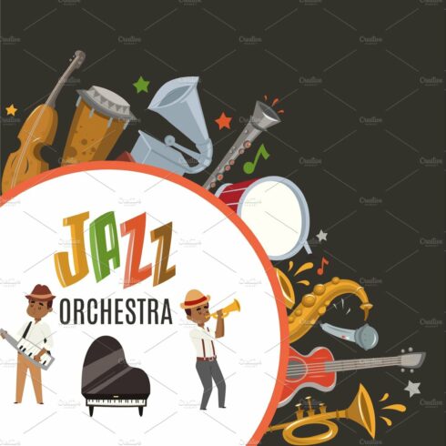 Jazz orchestra or jazzband with cover image.