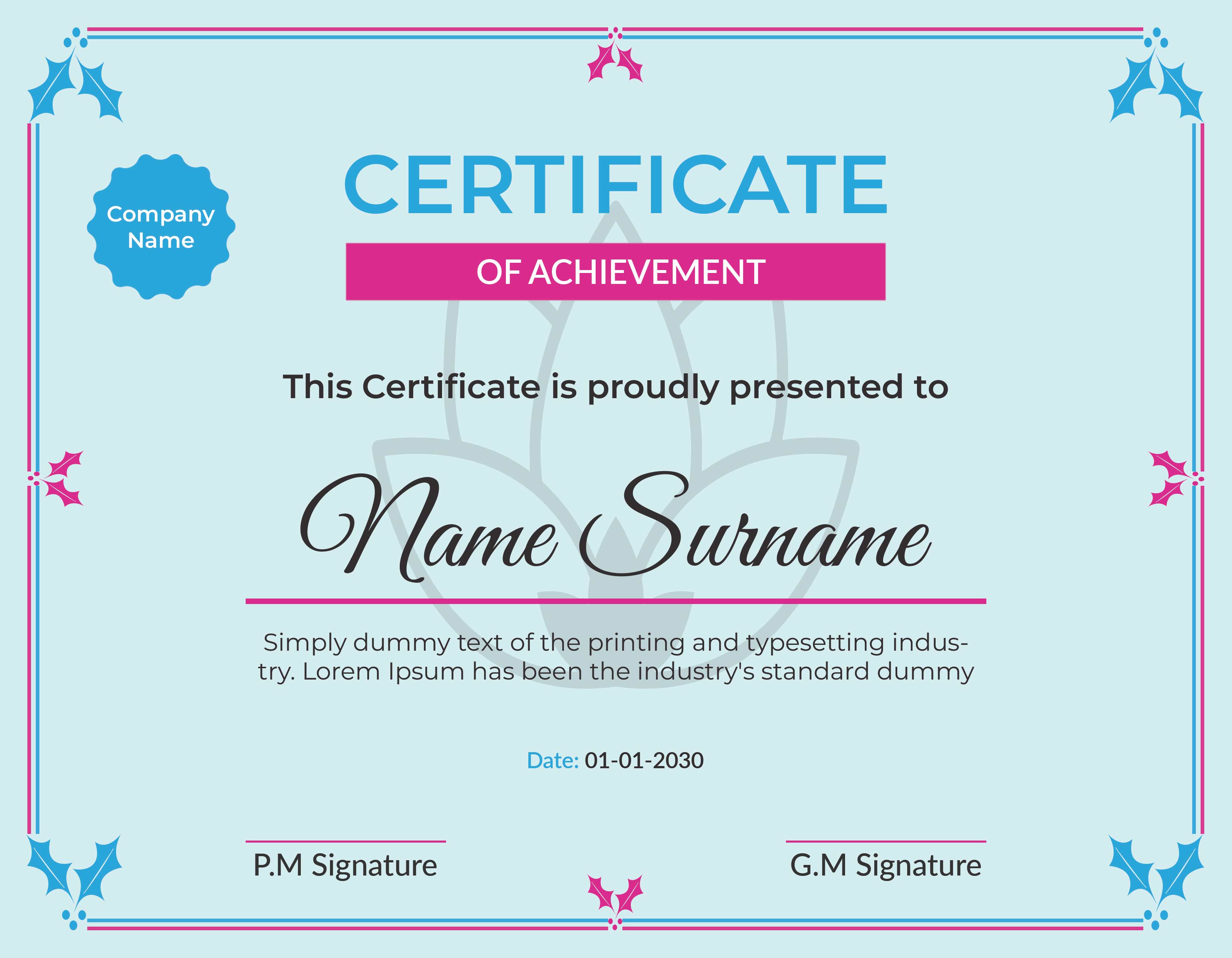 vector certificate of achievement template copy 768