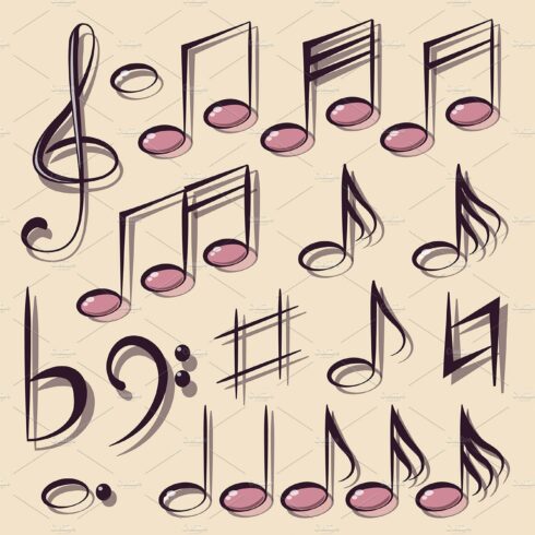 Vector musical notes cover image.