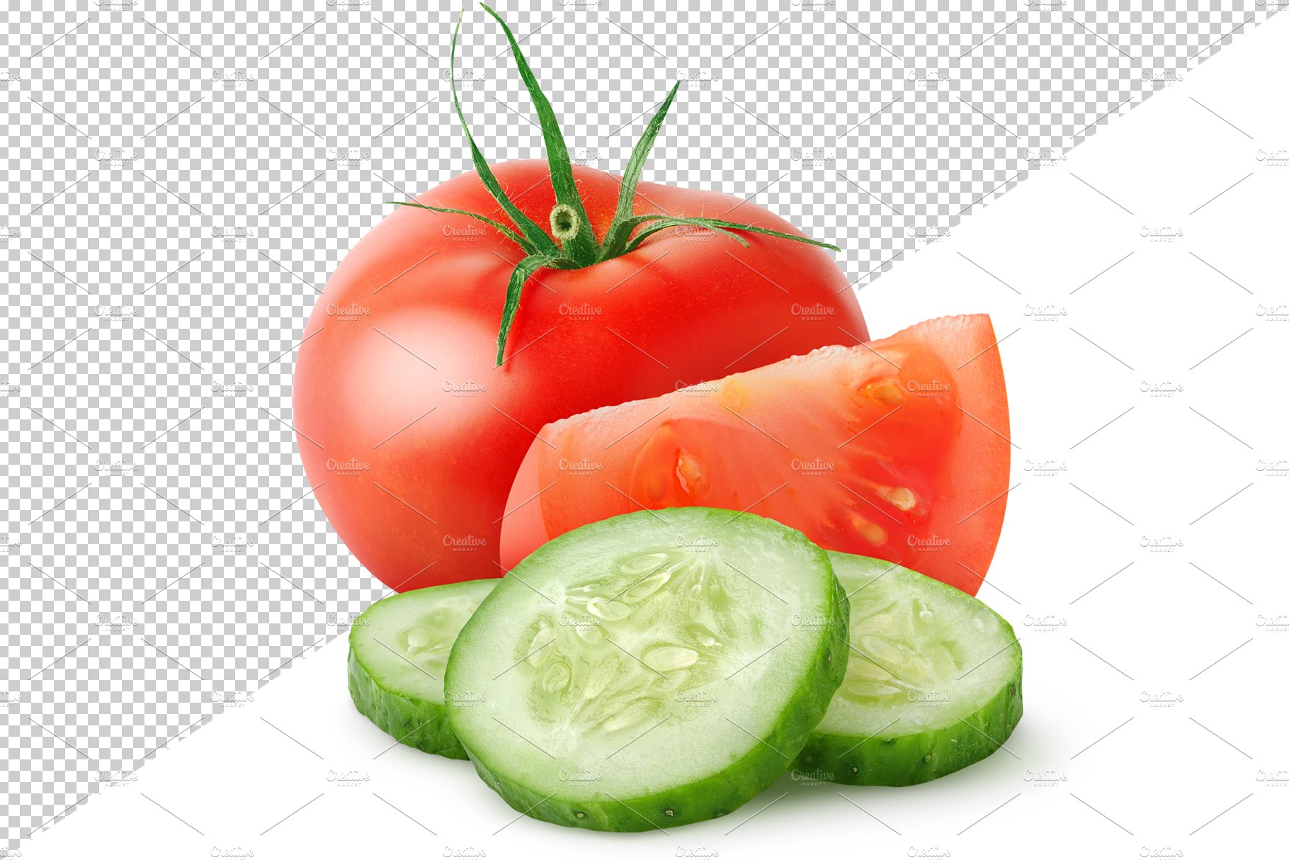Tomato and cucumber preview image.