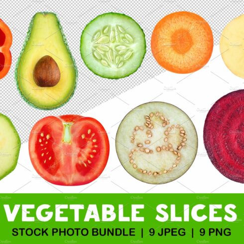 Vegetable slices cover image.