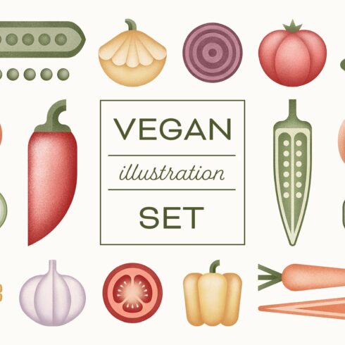 Vegan Illustration Set cover image.